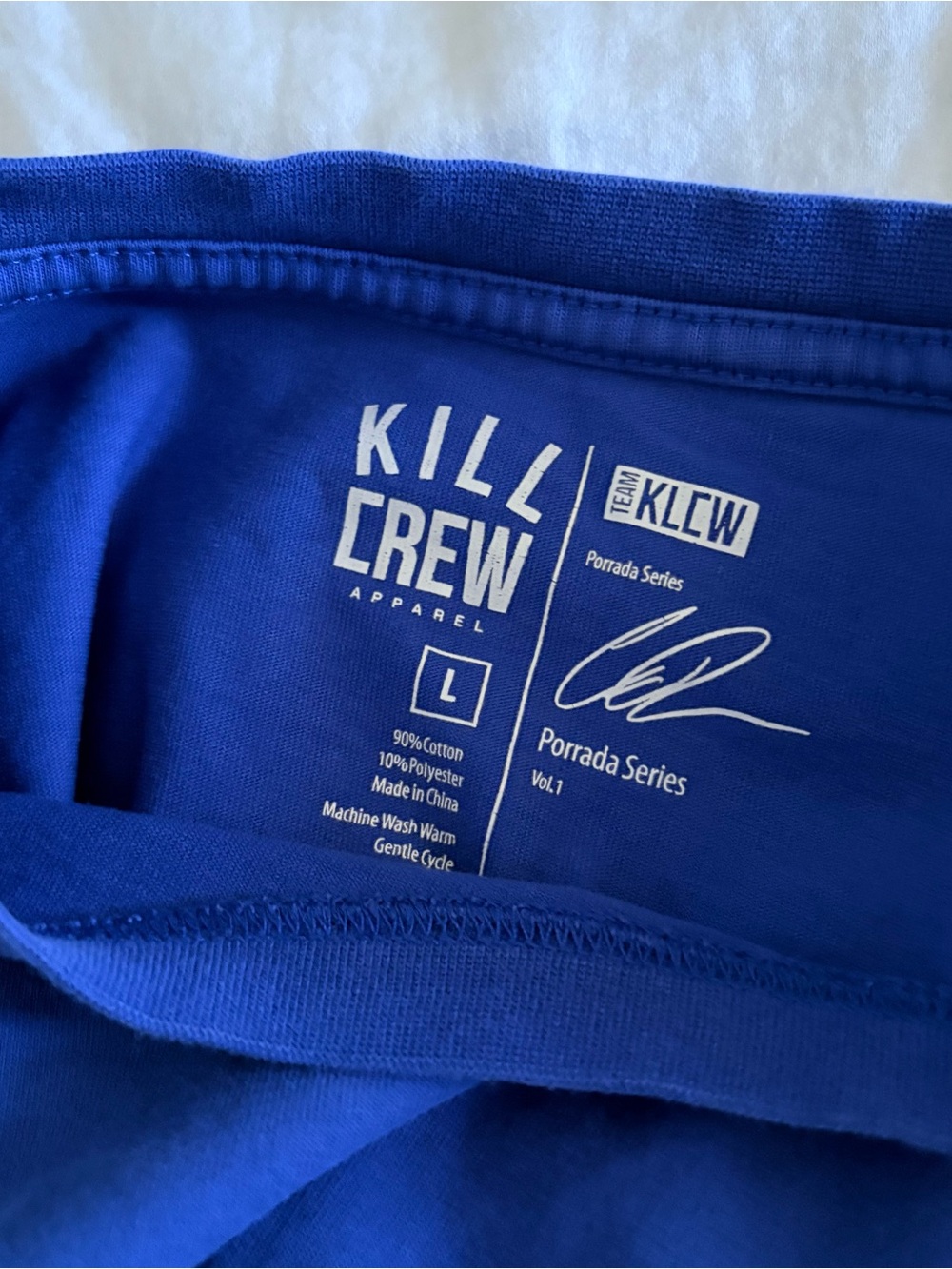 Kill Crew Royal Blue Short-Sleeve Tee with Neon Yellow Logo & Skeletons - Picture 3 of 4
